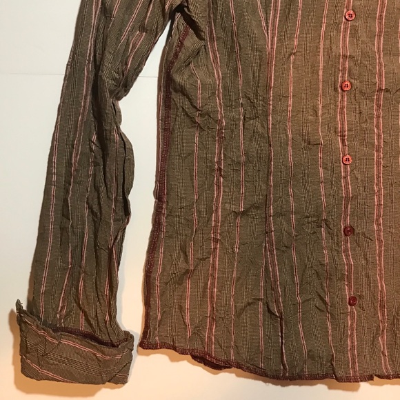 Dress Shirt Crinkle Top Stripped NWT - Picture 4 of 4